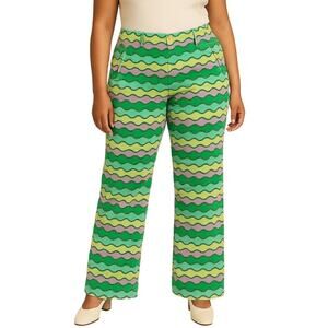 Emilio Pucci Colorful Corduroy Pants Women L Luxury Maximalism Bold Retro 70s